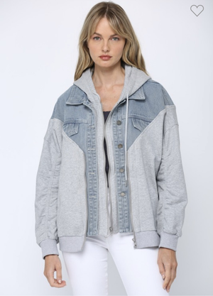 French Terry w/ Denim Jacket