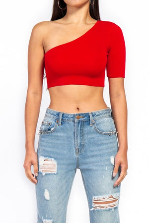 One Shoulder Crop Top