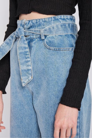 High Waist Belted Jeans