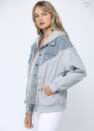 French Terry w/ Denim Jacket