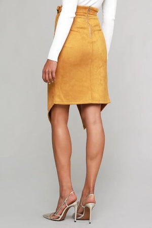 Suede Belted Skirt