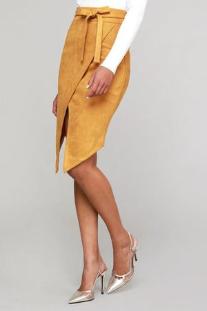 Suede Belted Skirt