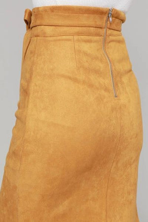 Suede Belted Skirt
